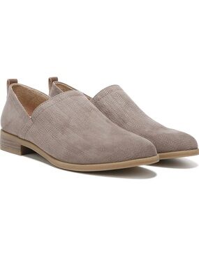 Taupe Suede Slip-On Loafers